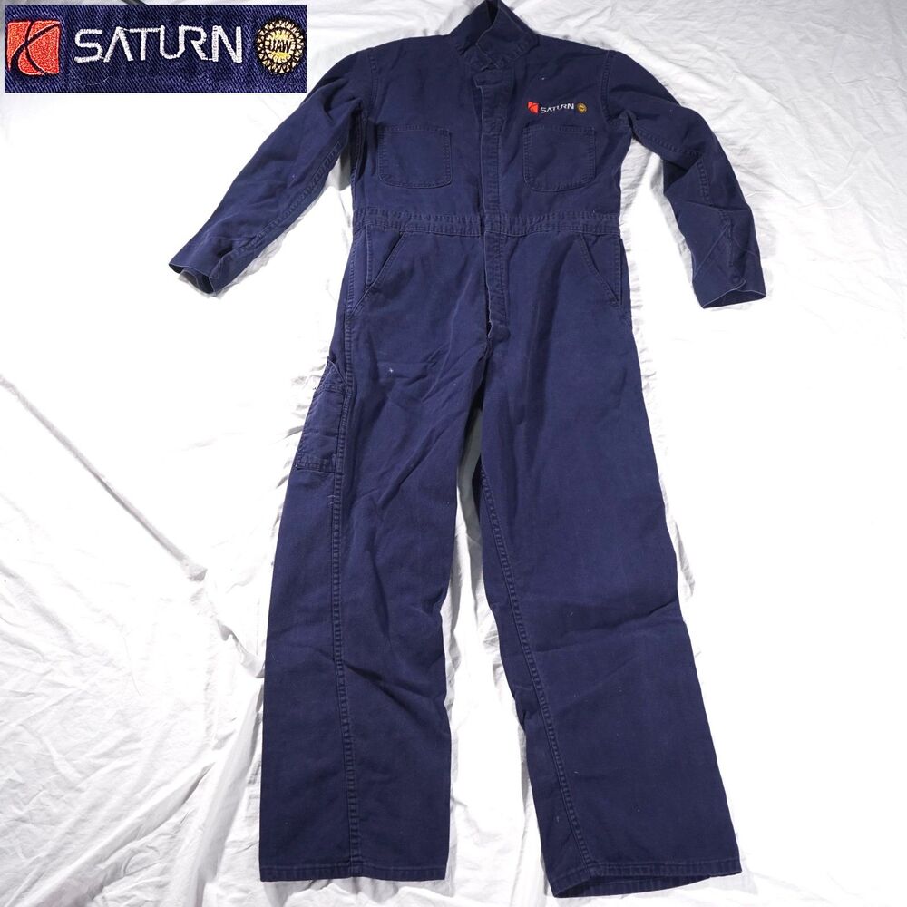 Vintage Red Kap Mechanic Utility Coveralls Saturn Cars Logo Embroidered Size 40